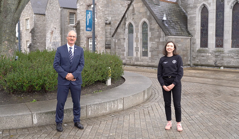 Students outside the Grangegorman campus