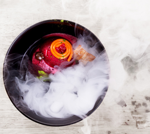 Steam rising off a pot