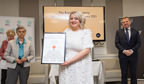 Isabel Cooke, a final-year student of Industrial Mathematics at TU Dublin, has been awarded the prestigious undergraduate Hamilton Prize, which is given to the top mathematical students in their penultimate year of stud