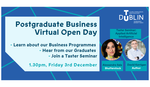 Postgraduate Business Open Day text and graphics