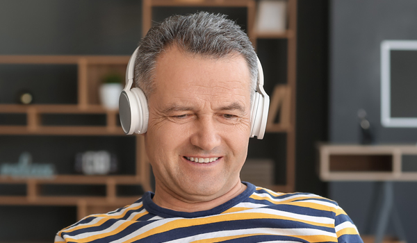 Student with headphones