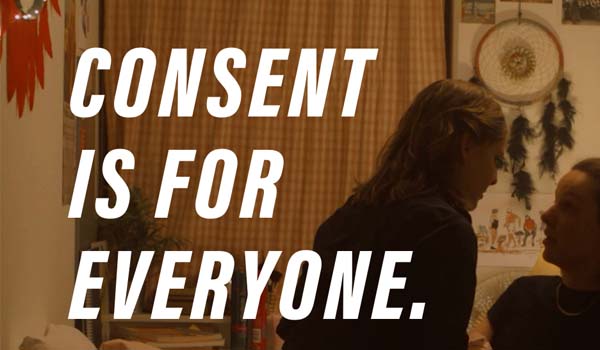 Image of a person with the following text - Active Consent - Consent is for everyone - find out more at consenthub.ie