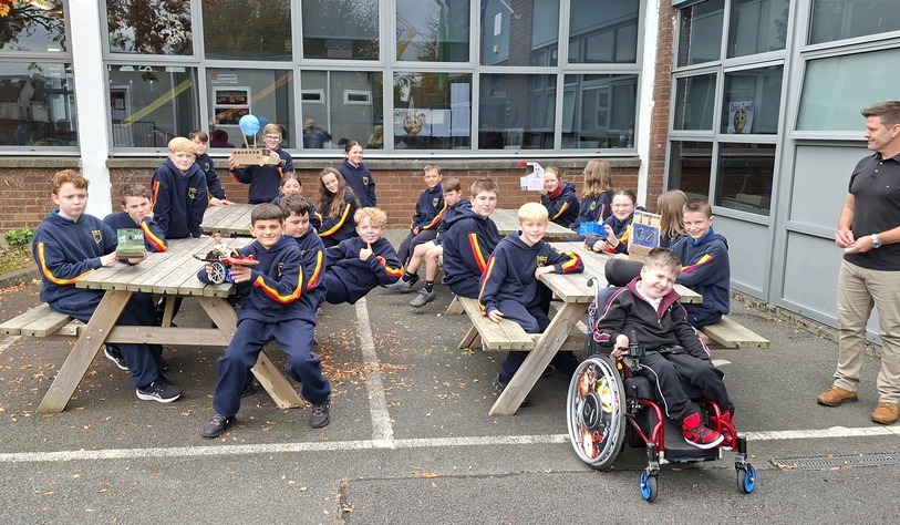 Children in a school working together