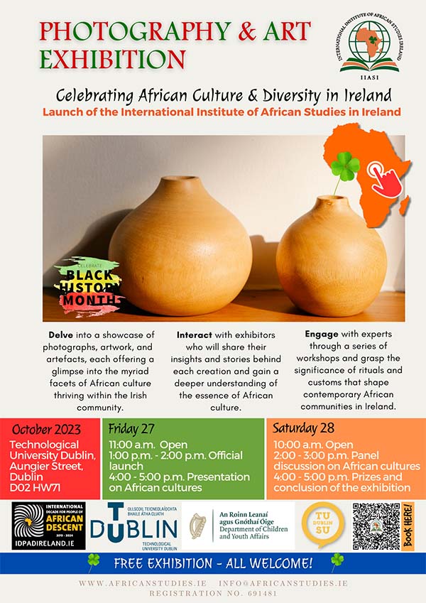 Black History Month Poster - https://www.eventbrite.ie/e/celebrating-african-culture-diversity-in-ireland-tickets-733418052137?aff=ebdssbdestsearch&keep_tld=1