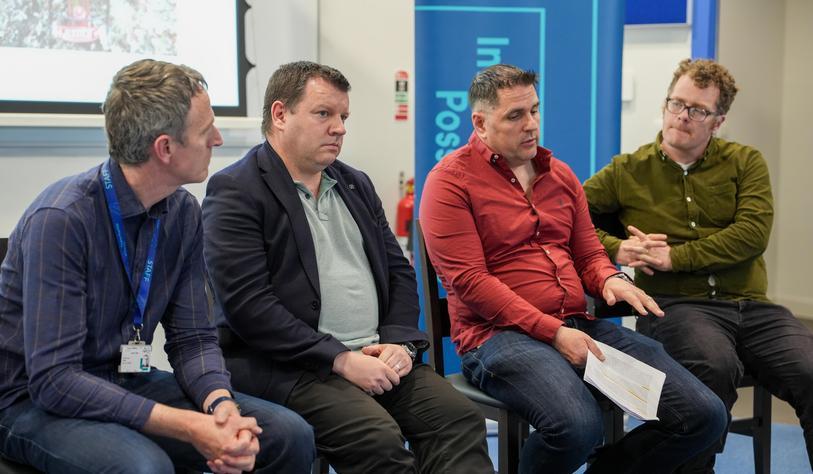 A photo of a panel discussion