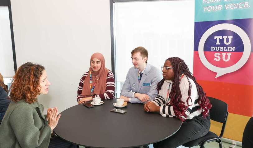 The Commissioner meeting members of the Students Union