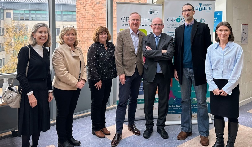 Philip R. Lane with tu dublin staff and students