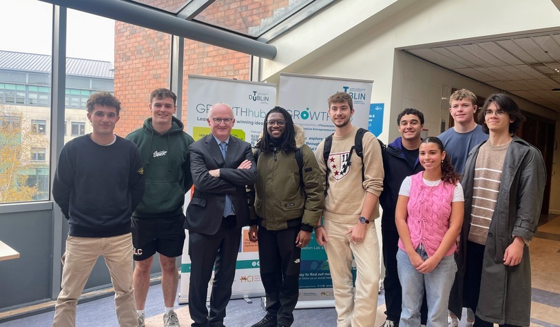 Philip R. Lane with tu dublin students