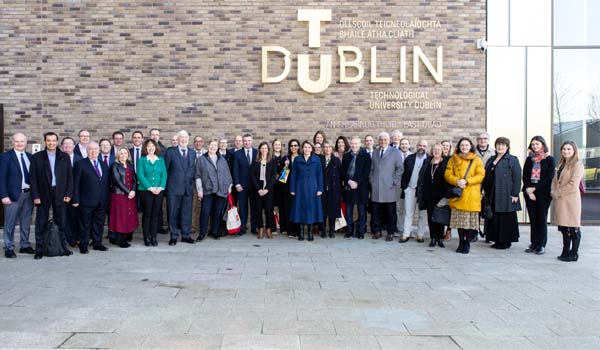 Irish and Normandy Delegations celebrate the signing of a Declaration of Intent in TU Dublin