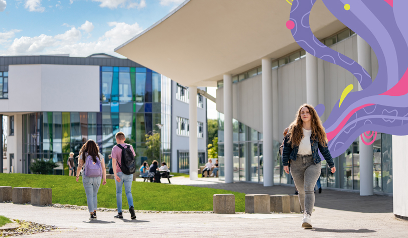 Student walking Blanchardstown Campus