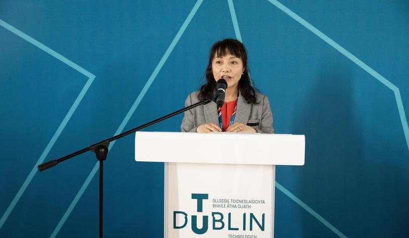 Dr Helen Chen speaks at the event