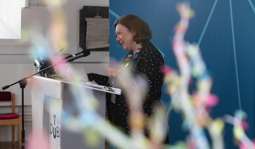 Lianne Rooney speaking at the event