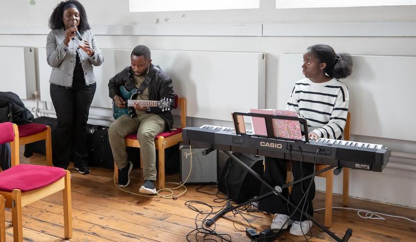 NACHYV Ambient, a Dublin-based group of musicians perform at the event