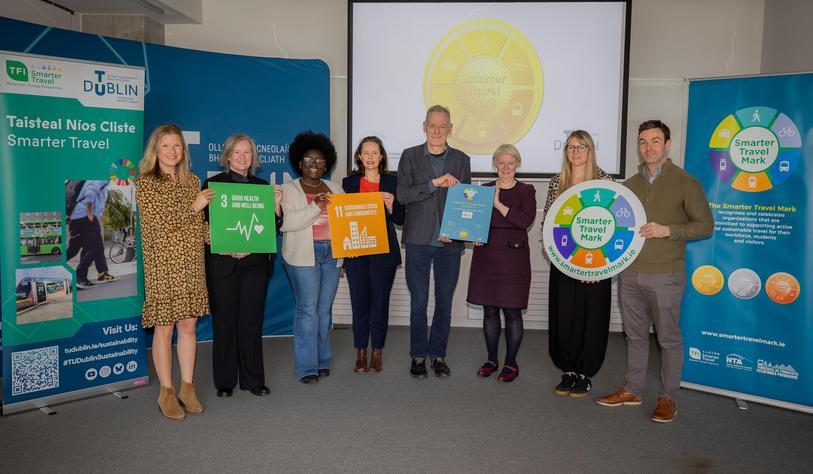 TU Dublin students and staff celebrate Smarter Travel Gold Level Award