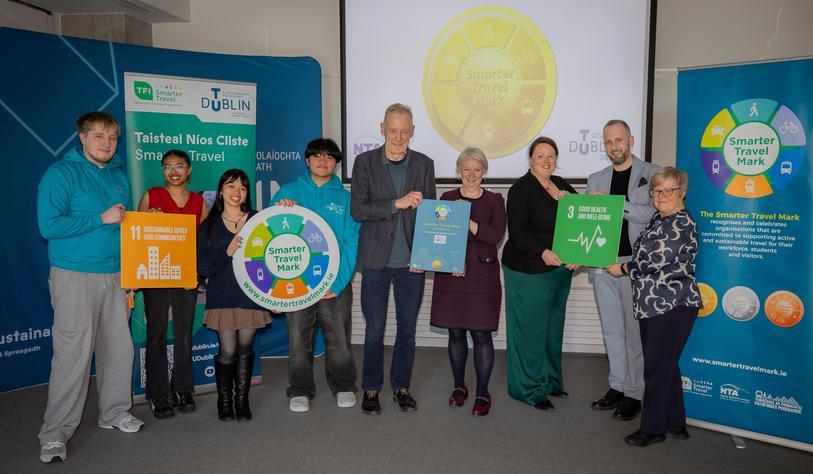 TU Dublin students and staff celebrate Smarter Travel Gold Level Award
