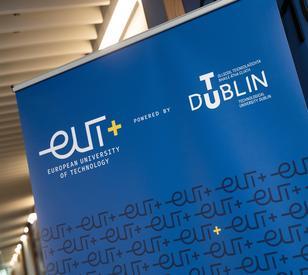 EUt+ TU Dublin Logos on a Banner