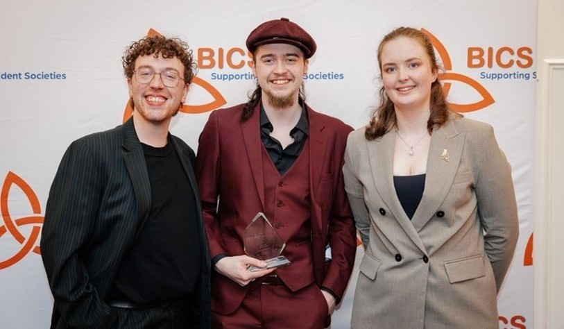 Photo of students celebrating an award