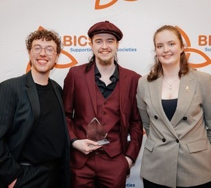 Photo of students celebrating an award