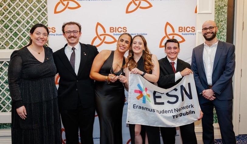 Photo of students celebrating an award