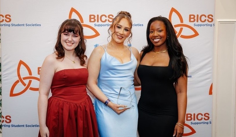 Photo of students celebrating an award