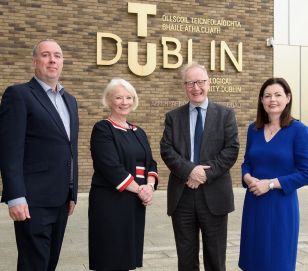 Minister of State Frank Feighan, President Deirdre Lillis with Robert Moore and Claire Erikkson from Build Digital