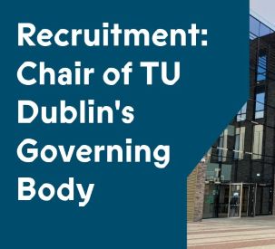 Building at TU DUblin Grangegorman with writing advertising recruitment