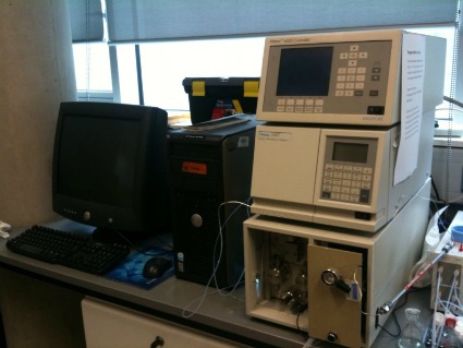 Waters 600E HPLC with Dual Absorbance Detector.