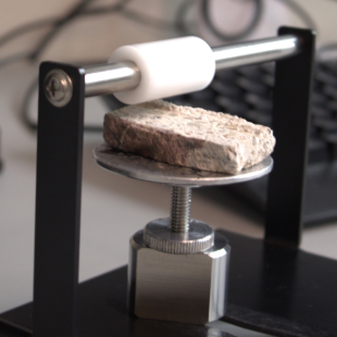 Sample Stage of SEM with concrete block sample