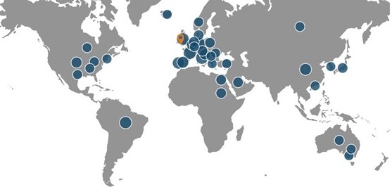 Image for Collaborations in world map