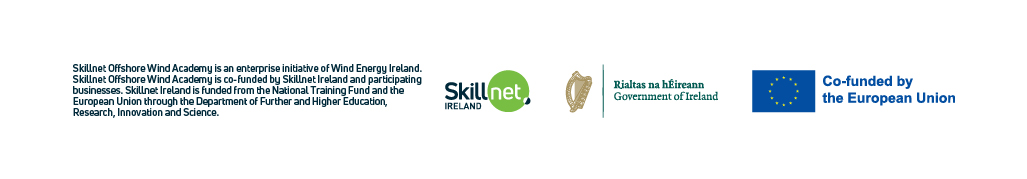 A series of logos for Skillnet Offshote Wind Academy Funding
