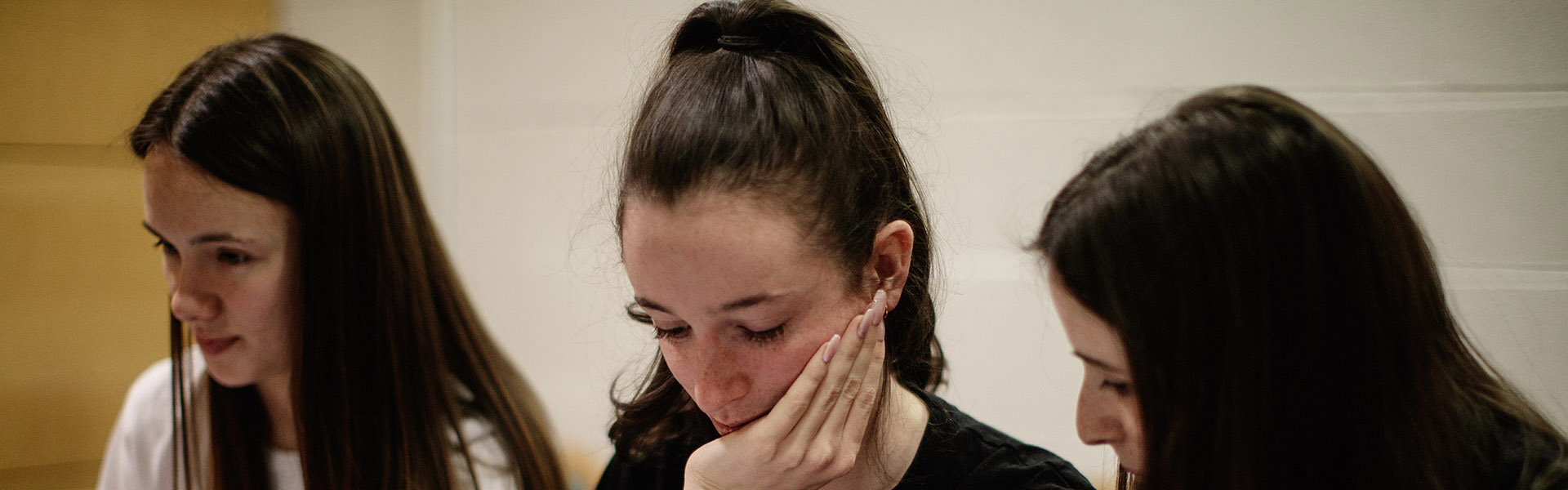 Students studying in class